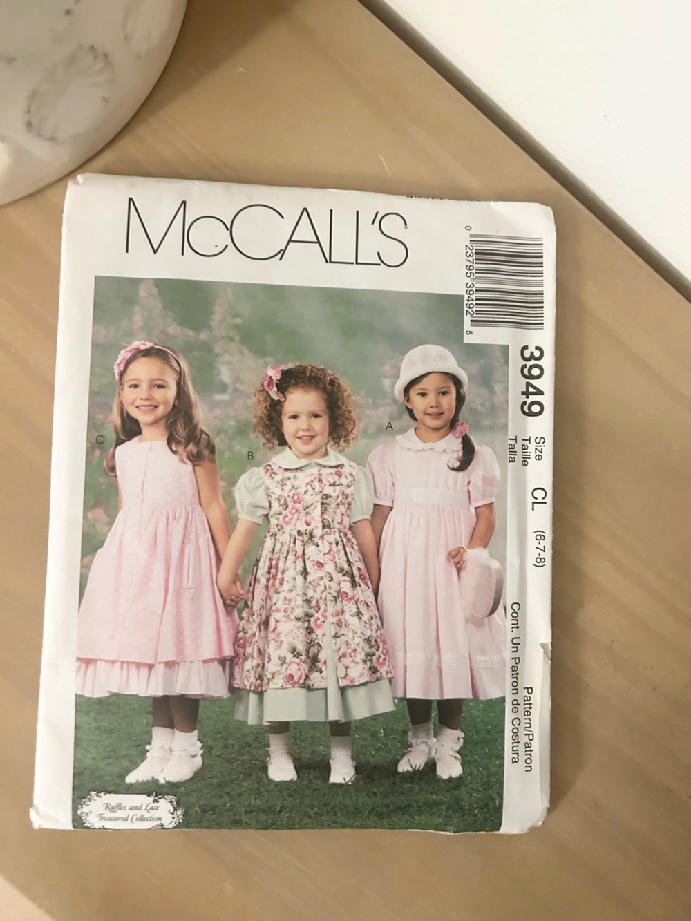 Vintage McCall’s 3949 Girls Dress Sewing Pattern CL (6–8)